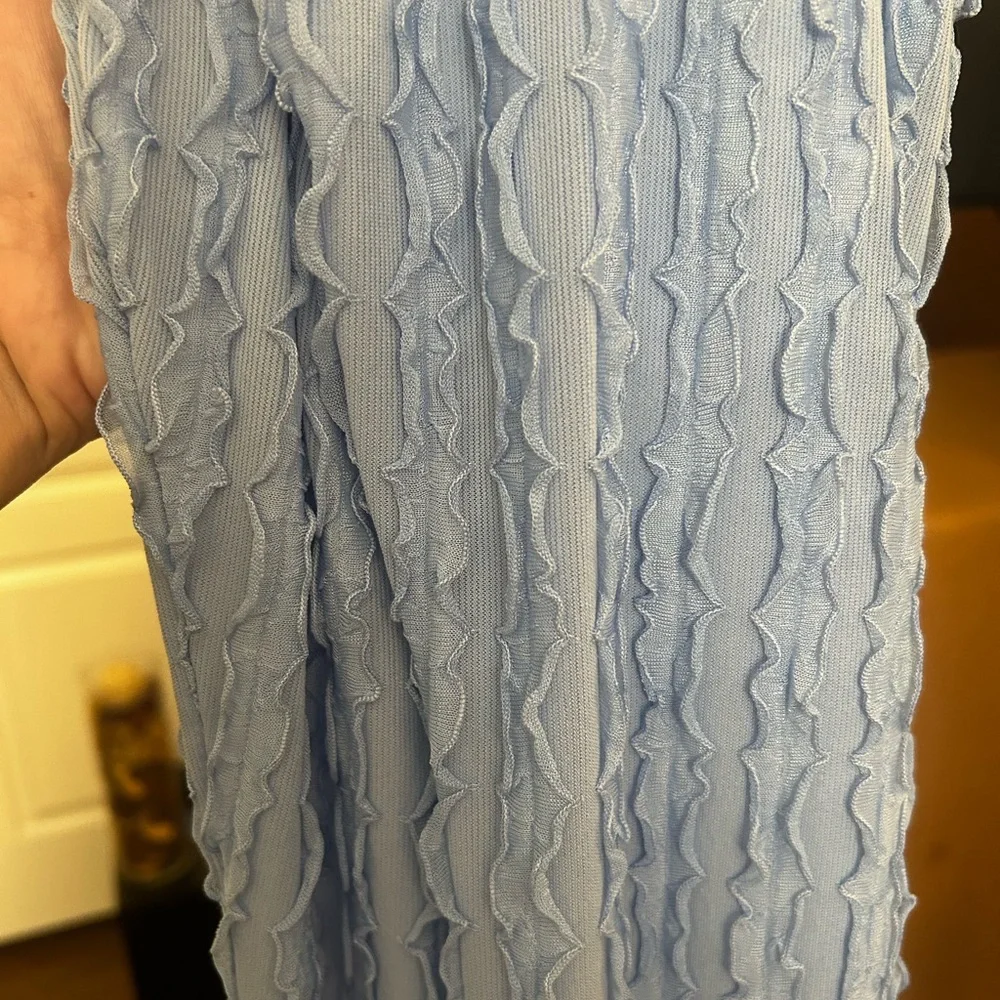 Blue Textured Jumpsuit - Picture 3 of 3
